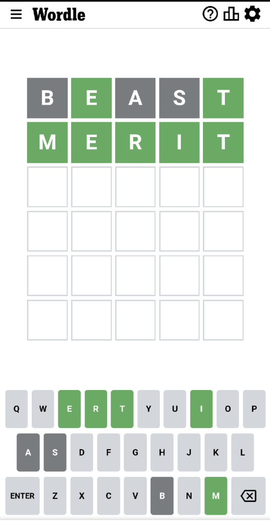 Wordle # 429 game board