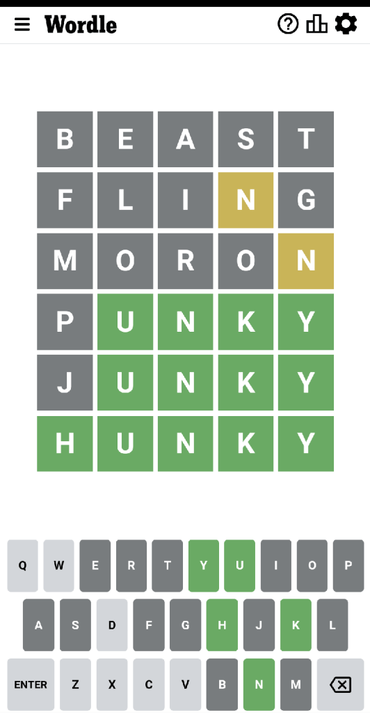 Wordle #420 game board