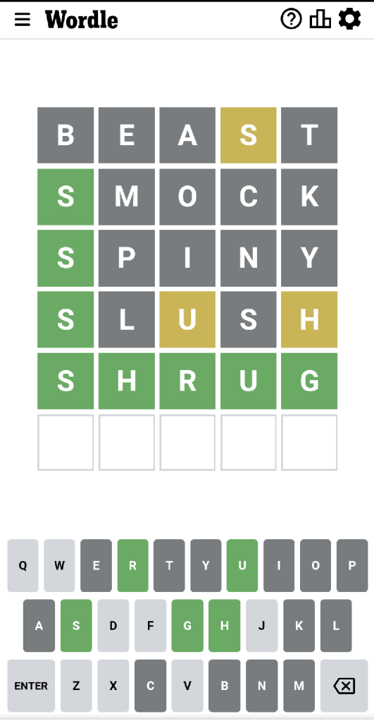 Wordle #426 game board