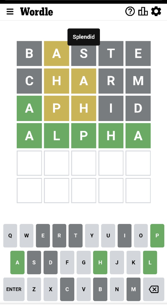 Wordle #451 game board