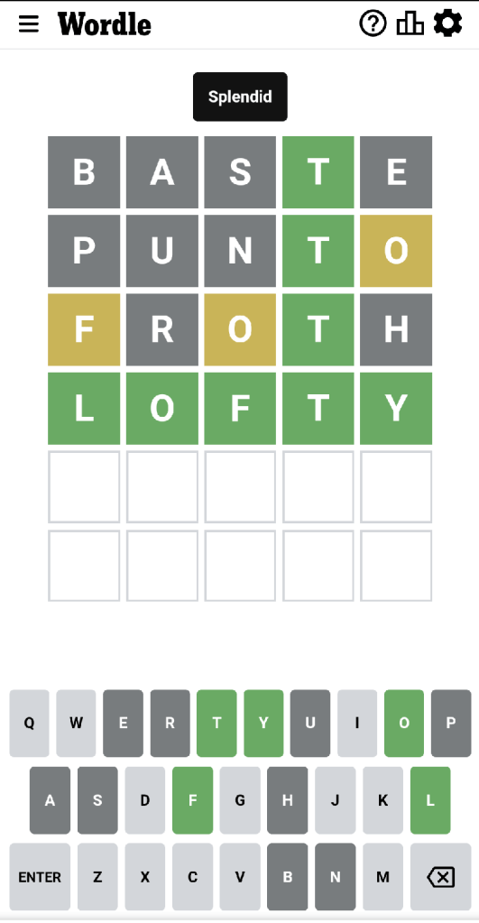 Wordle #448 game board