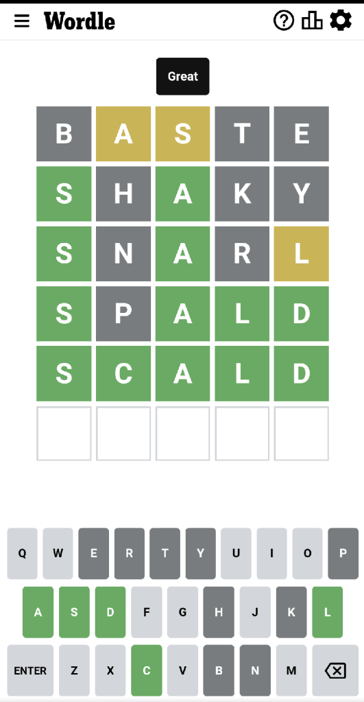 Wordle #467 game board
