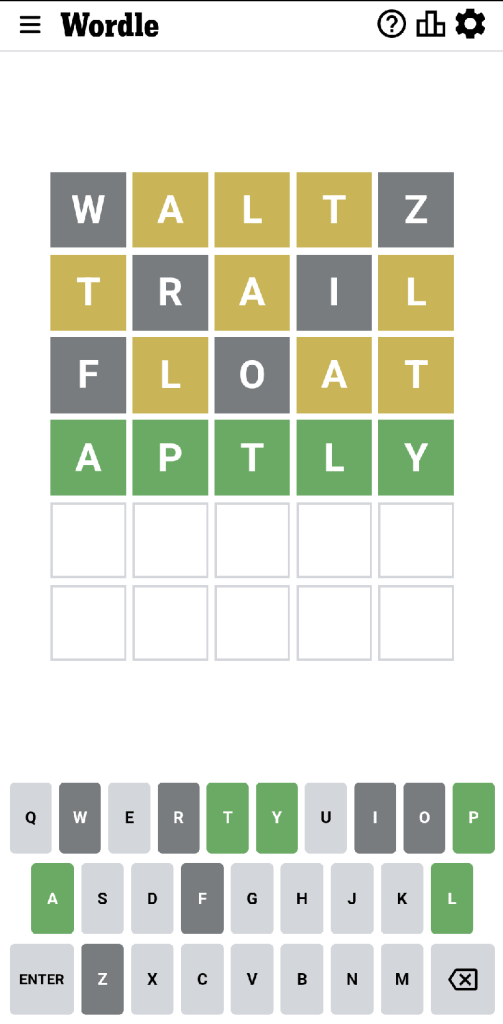 Wordle #499 game board