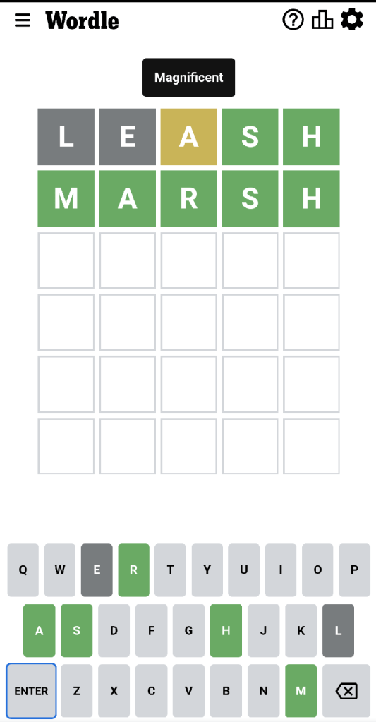 Wordle #473 game board