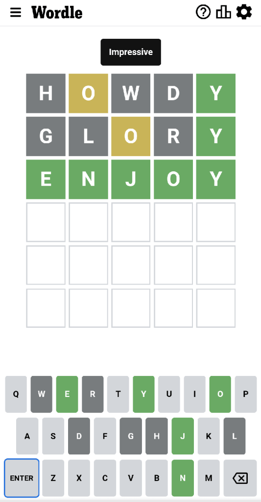 Wordle #478 game board
