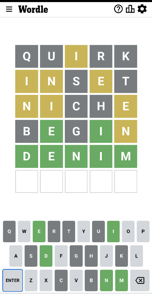 Wordle #488 game board