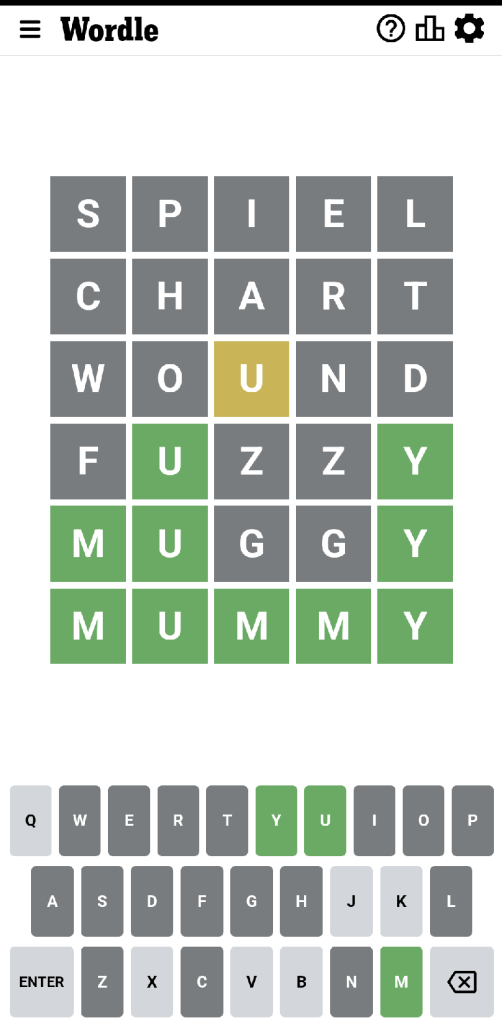 Wordle #491 Game board