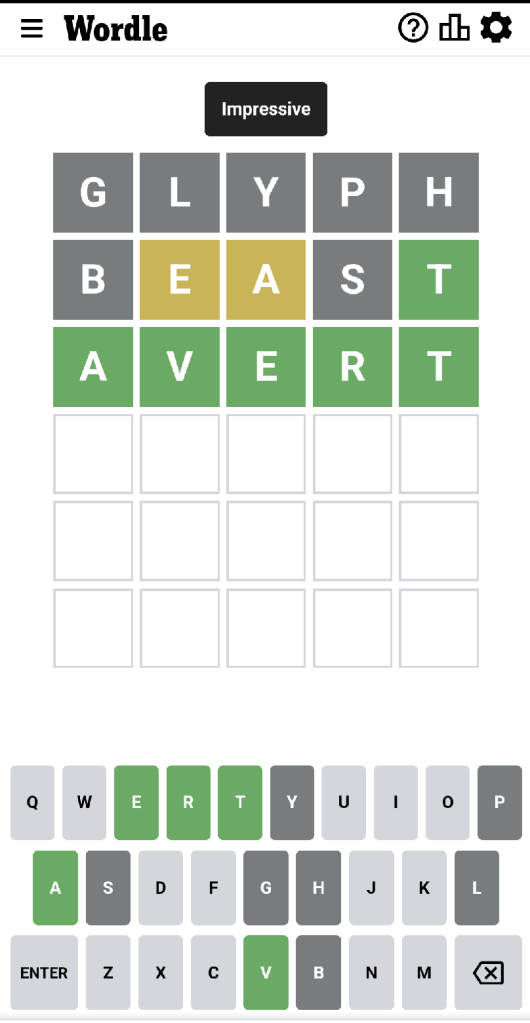 Wordle #518 game board