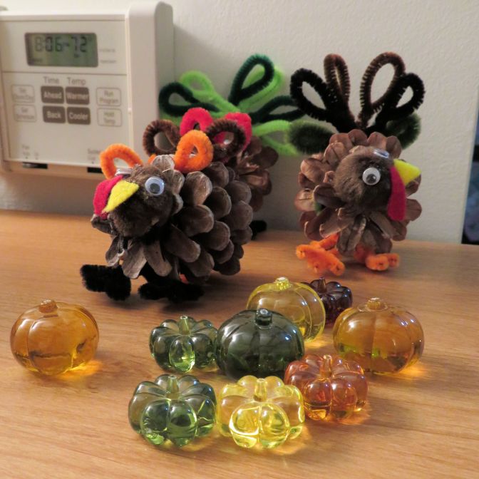 Thanksgiving pinecone turkeys