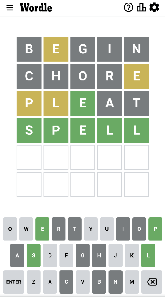 Wordle #507 game board