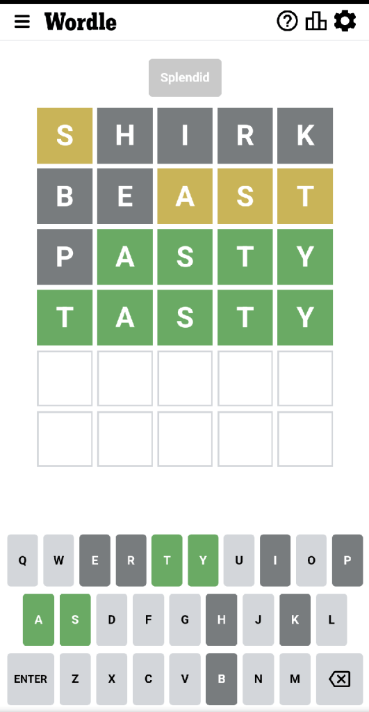 Wordle #594 game board