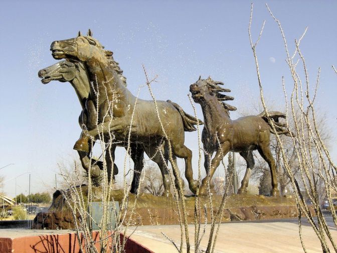 Horses statue Juarez Mexico