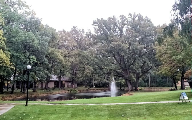 Trinity International University fountain