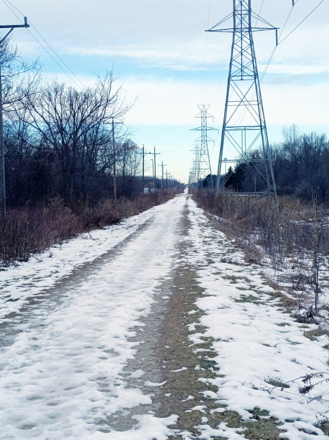 Bike trail with snow