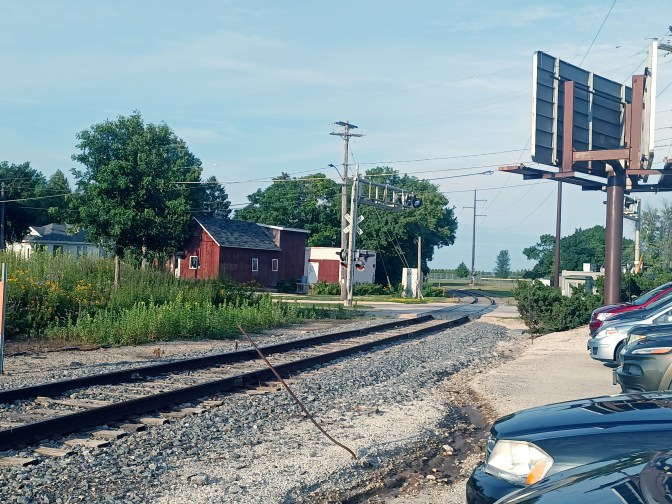 Manitowoc train tracks Lake Michigan
