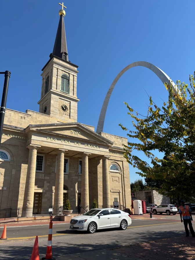 St Louis arch and church